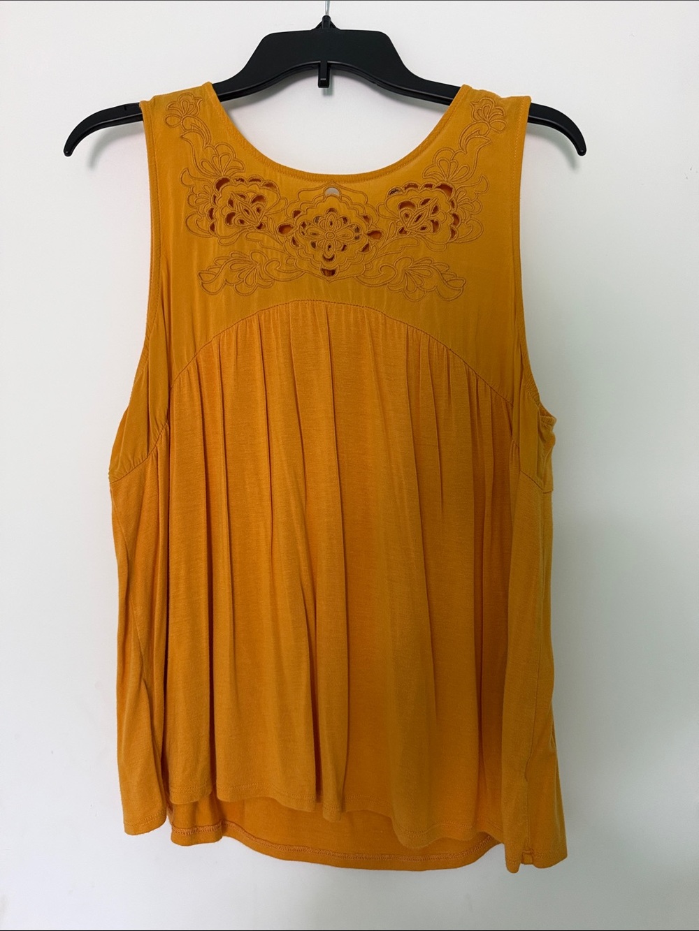 Eyeshadow Mustard Embroidered Sleeveless Tank